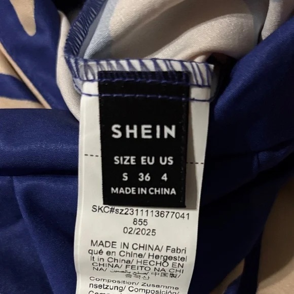 Blue and Cream Patterned Dress - Picture 5 of 5